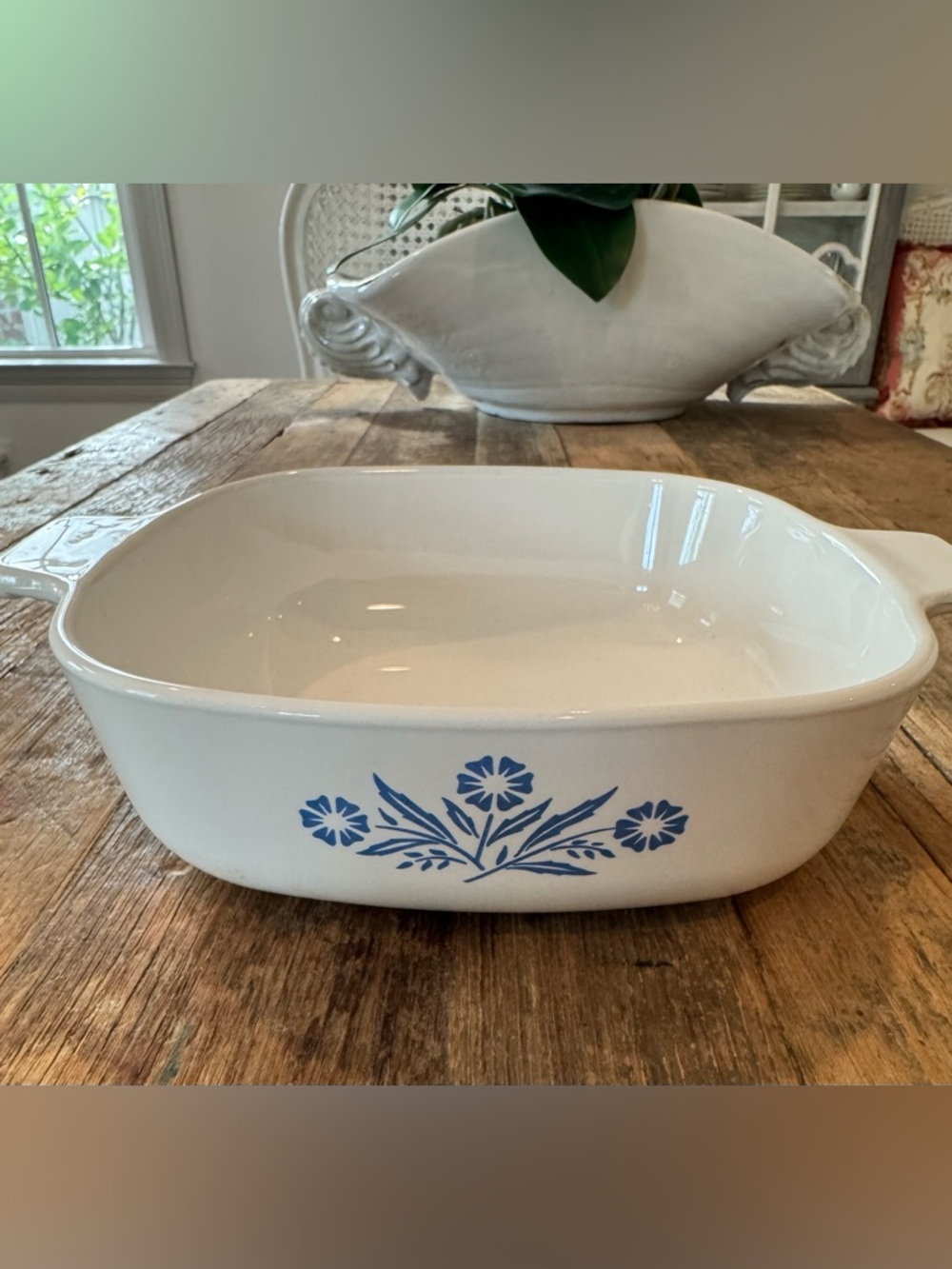 Vintage CorningWare 1 Qt Square Casserole Dish Cornflower Blue